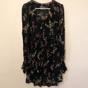 Really pretty sheer floral Anthropologie blouse with buttons. Size XL.